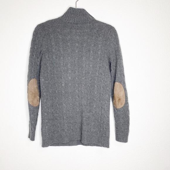 ralph lauren black label 100% cashmere v neck collar elbow patch sweater small - Picture 10 of 10